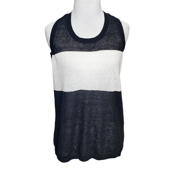 525 America Black & White Stripe Racerback Top M - Picture 1 of 6
